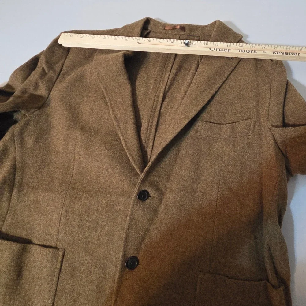 Proper Cloth Sport Coat Mens 48 Japanese Ochre Wool Shetland Tweed Blazer